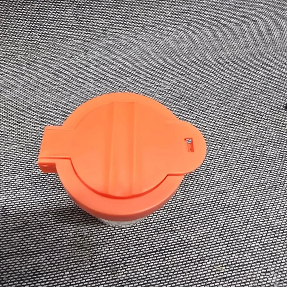 Vintage Sterilite Storage Container Funnel Lid‎ Fill Line Orange Clear Utility